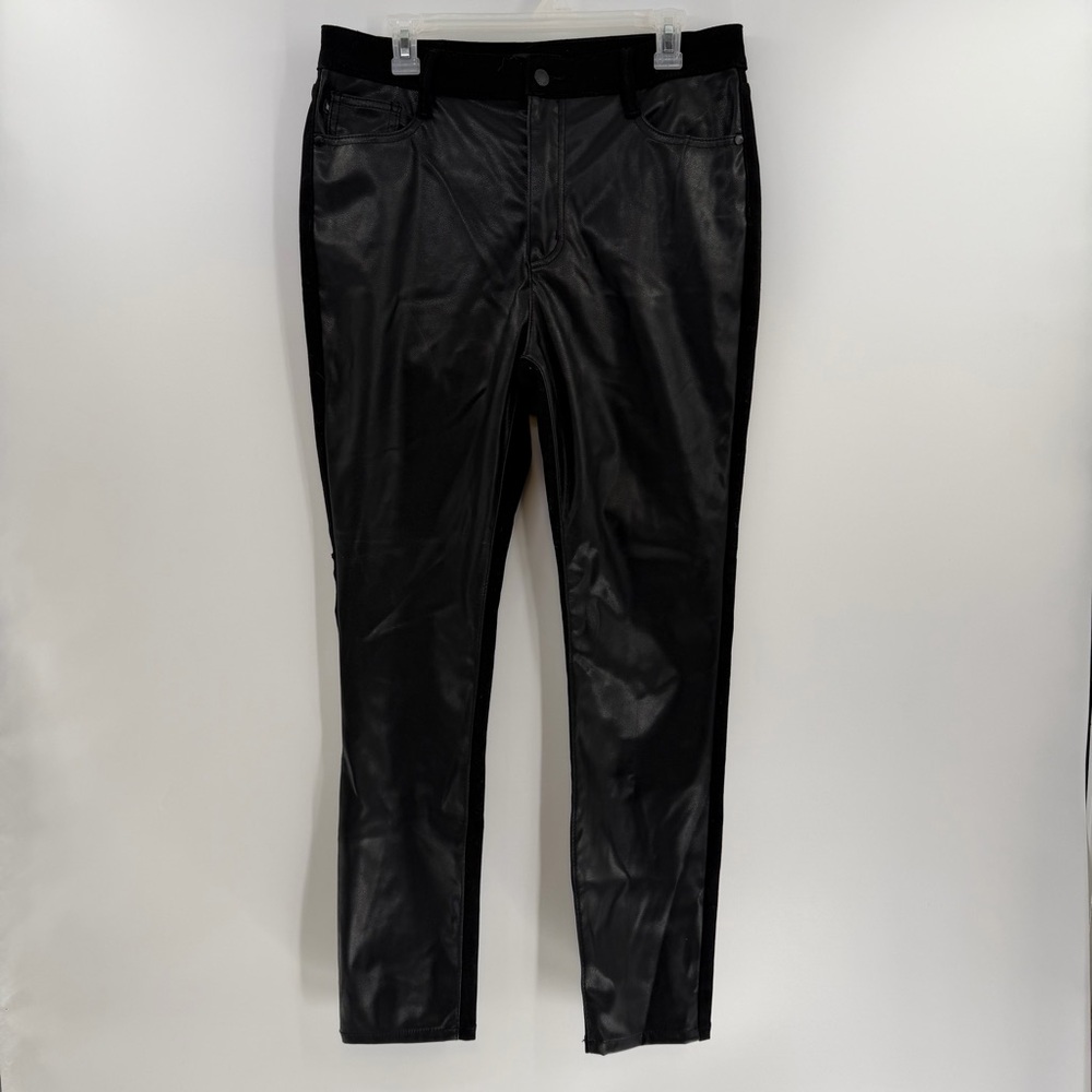 Judy Blue Womens 13/31 Faux Leather Front Skinny Jeans Black High Rise